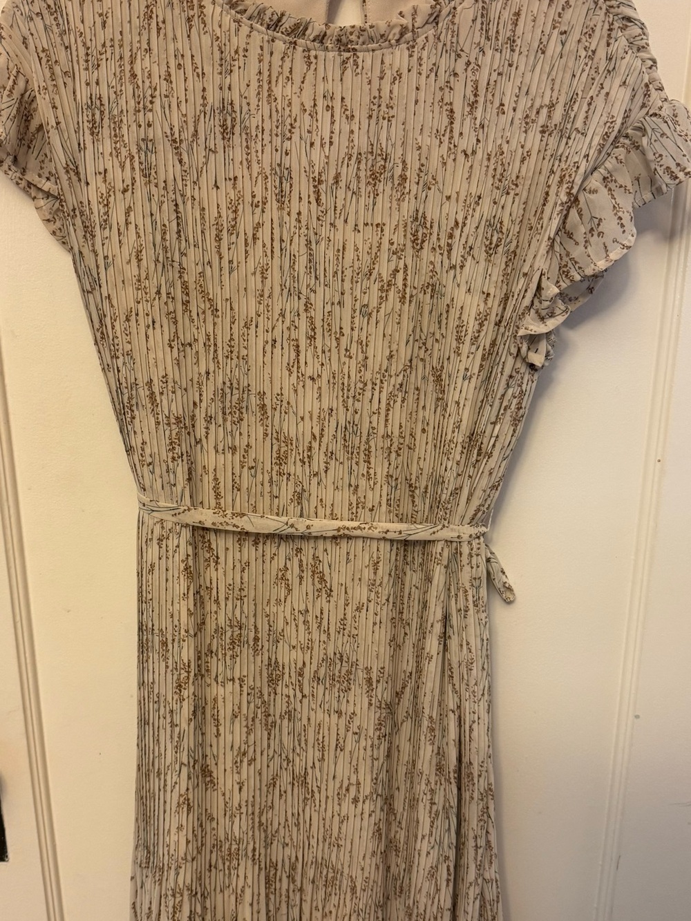 orange creek Cream Dress with Brown Floral Print